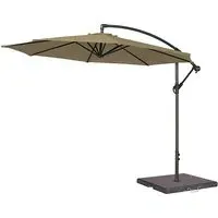 Blount Round Cantilever Parasol with Base - Taupe, Polyester