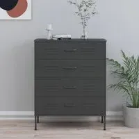Bodmin 4 Drawer Chest of Drawers - Anthracite, Steel