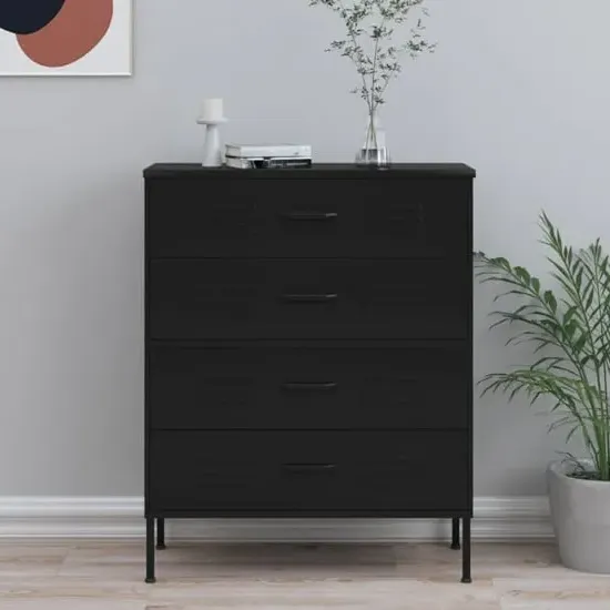 Bodmin 4 Drawer Chest of Drawers - Black, Steel