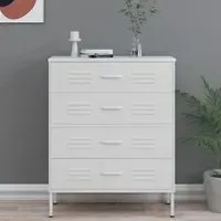 Bodmin 4 Drawer Chest of Drawers - White, Steel