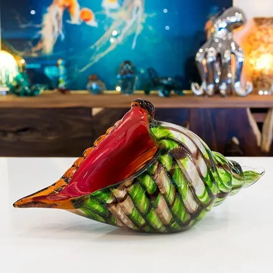 Bogota Glass Shell Ornament - Green