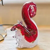 Bogota Glass Squirrel Ornament - Red