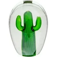 Bogota Large Glass Cactus Ornament - Green