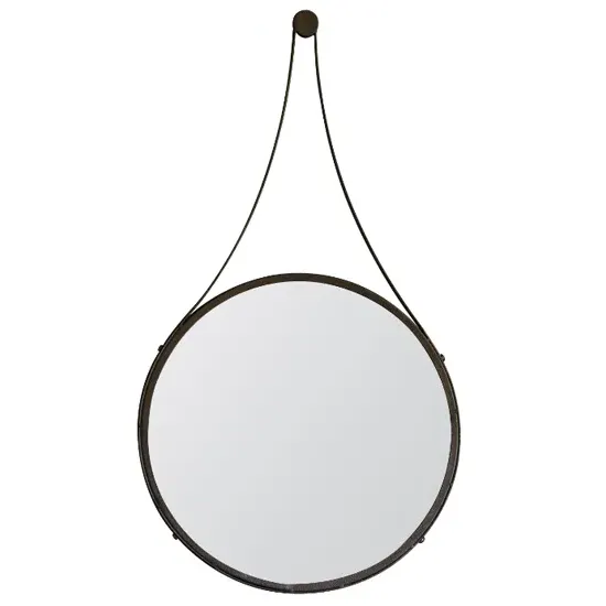 Bogota Round Wall Mirror - Aged Bronze, Iron product