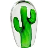 Bogota Small Glass Cactus Ornament - Green