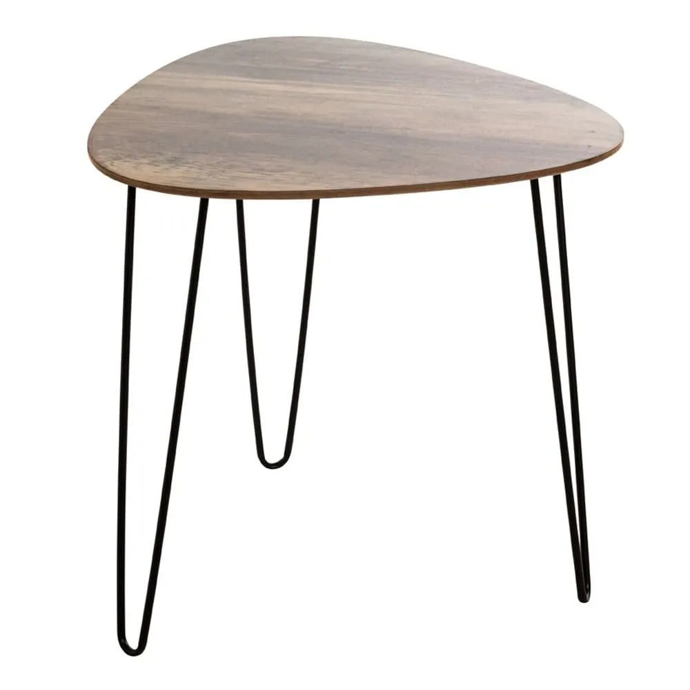 Bohemia Large End Table with Metal Legs - Dark Oak