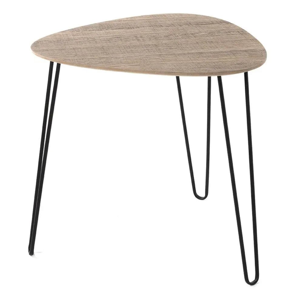 Bohemia Large End Table with Metal Legs - Oak