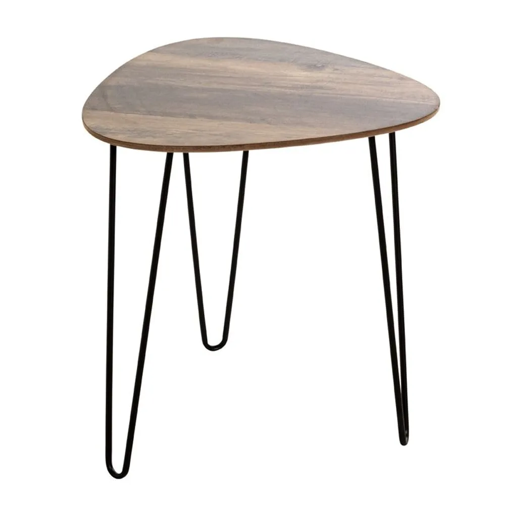 Bohemia Small End Table with Metal Legs - Dark Oak image