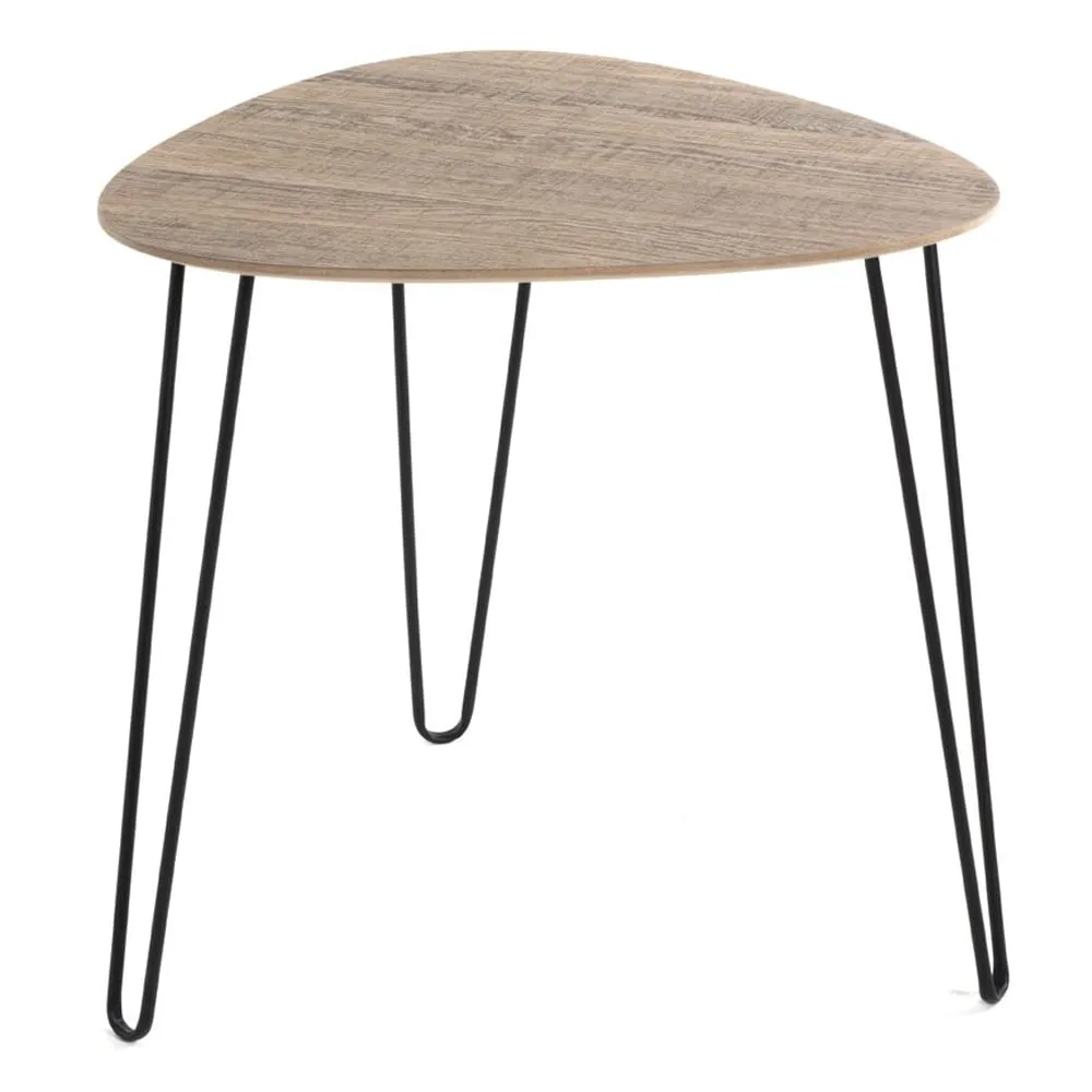 Bohemia Small End Table with Metal Legs - Oak