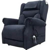 Boise Dual Motor Lift and Tilt Recliner Chair - Deep Blue, Fabric