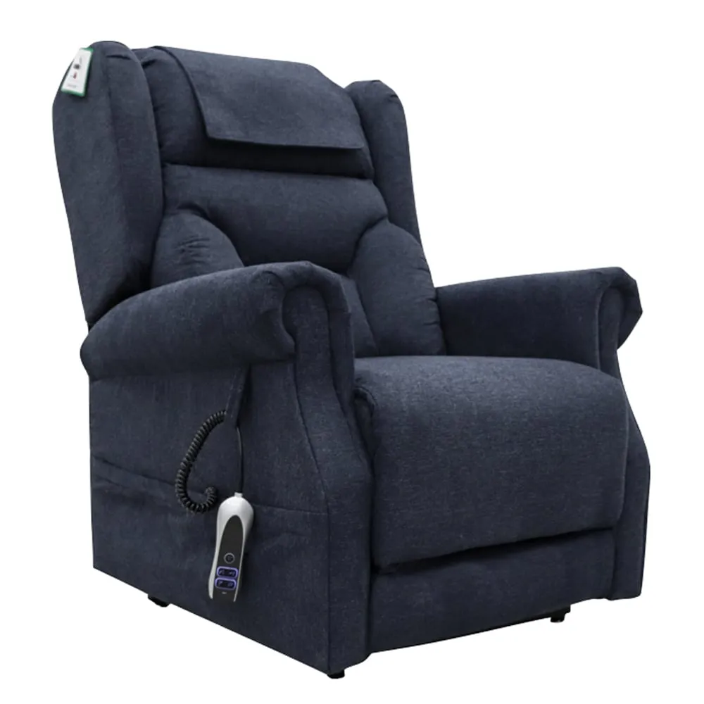Boise Dual Motor Lift and Tilt Recliner Chair - Deep Blue, Fabric image