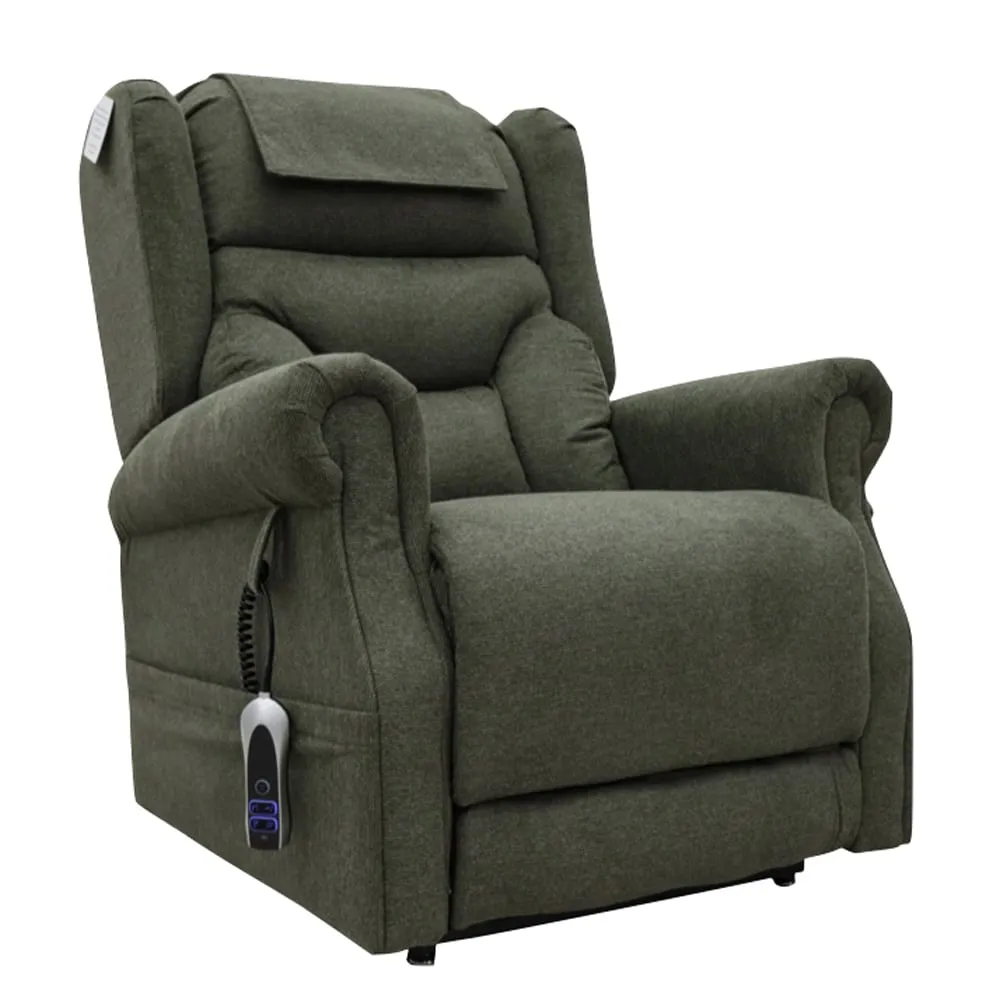 Boise Dual Motor Lift and Tilt Recliner Chair - Olive, Fabric