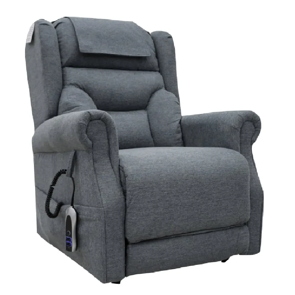 Boise Dual Motor Lift and Tilt Recliner Chair - Steel Grey, Fabric