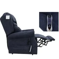 Boise Quad Motor Lift Recliner Chair - Deep Blue, Fabric