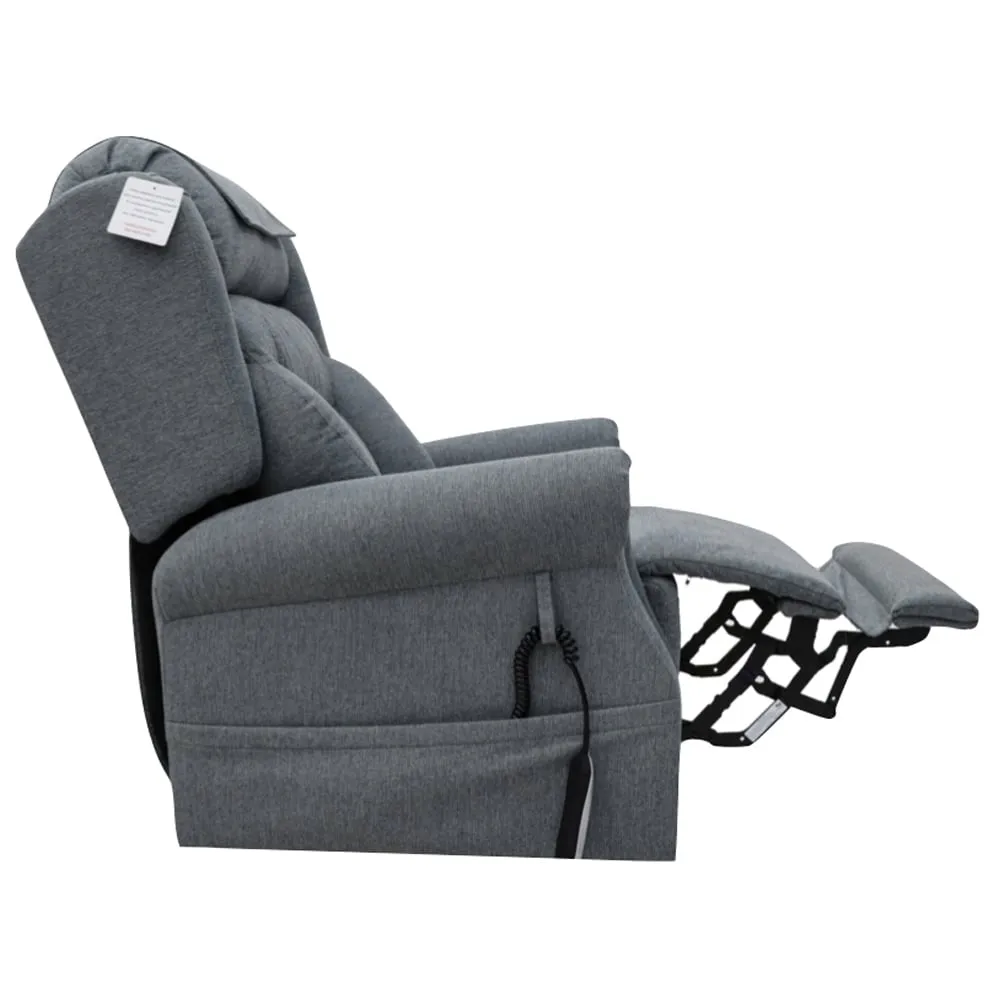 Boise Quad Motor Lift Recliner Chair - Steel Grey, Fabric