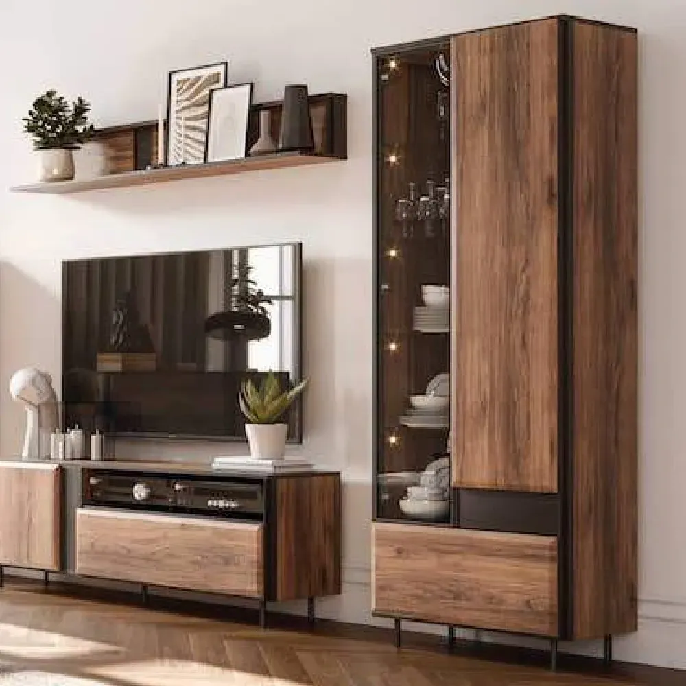 Boise Tall Display Cabinet with LED - White