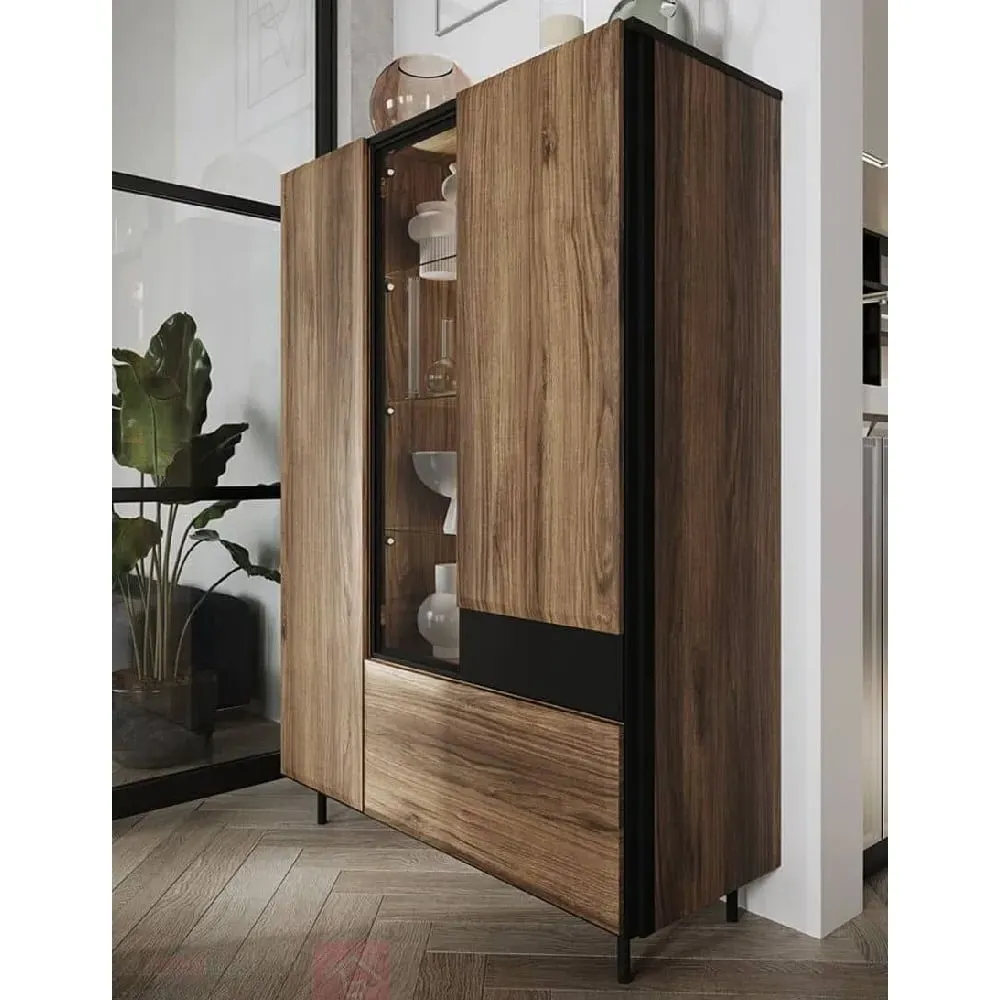 Boise Wide Display Cabinet with LED - Catania Oak