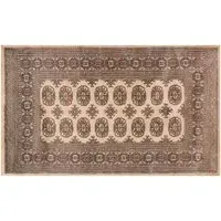 Bokhara Hand-Knotted Rug - Beige, Wool