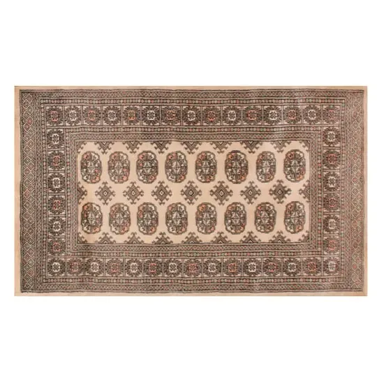 Bokhara Hand-Knotted Rug - Beige, Wool image