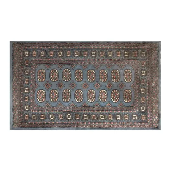 Bokhara Hand-Knotted Rug - Blue, Wool