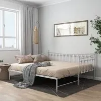 Bolesia Pull-Out Single Sofa Bed - White, Metal