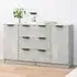 Bolivar Sideboard with 2 Doors 6 Drawers - Concrete Effect