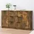 Bolivar Sideboard with 2 Doors 6 Drawers - Smoked Oak