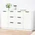 Bolivar Sideboard with 2 Doors 6 Drawers - White, Engineered Wood