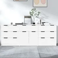 Bolivar Sideboard with 2 Doors & 7 Drawers - White alternate view