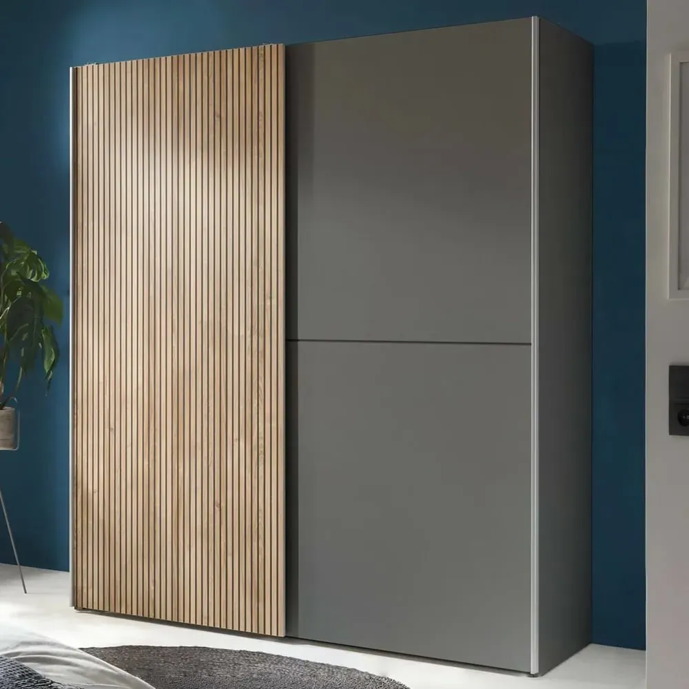 Bolivia 2-Door Sliding Wardrobe - Grey, Wood
