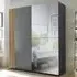 Bolivia 2-Door Sliding Wardrobe with Mirror - Grey, Light Brown