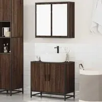 Bolivia 2 Piece Bathroom Furniture Set - Brown, Oak
