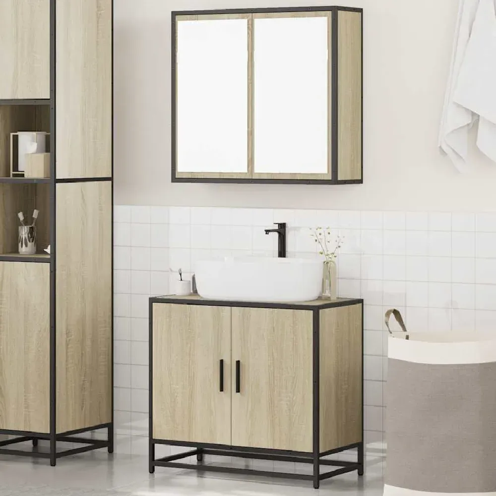 Bolivia 2-Piece Bathroom Furniture Set - Sonoma Oak, Engineered Wood product