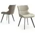 Bolivia Dining Chairs in Pair - Stone and Dark Grey, PU Leather