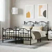 Bolivia Double Bed Frame - Black, Steel
