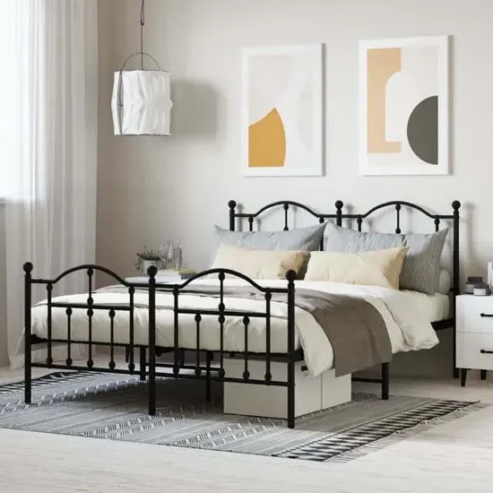 Bolivia Double Bed Frame - Black, Steel image
