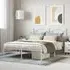 Bolivia Double Bed Frame with Headboard - White, Steel