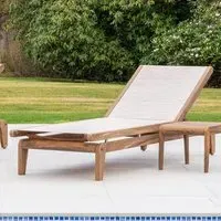 Bolivia Garden Adjustable Sun Lounger - Brown, Acacia