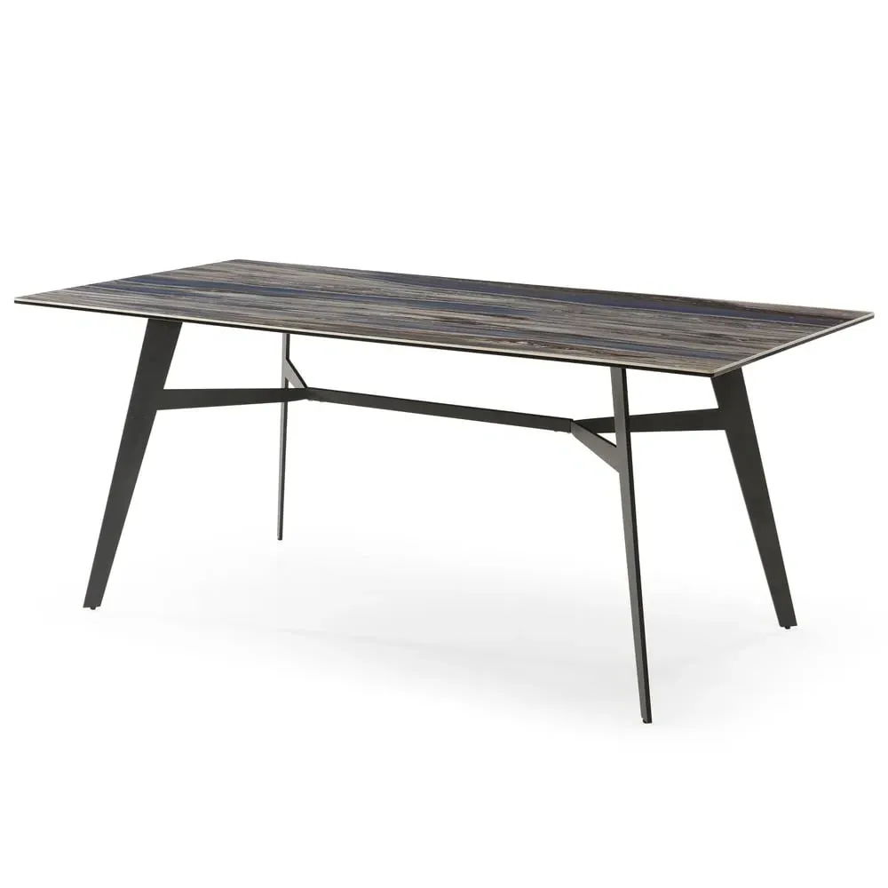 Bolivia Glass Dining Table - Blue Mist