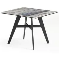 Bolivia Glass End Table - Blue Mist