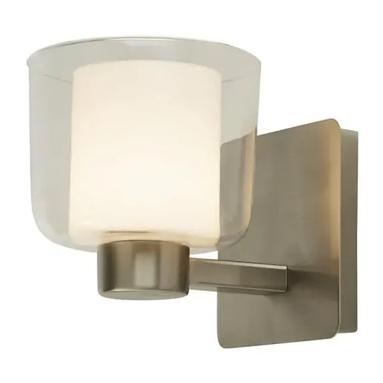Bolivia Glass Shade Wall Light - Satin Nickel image
