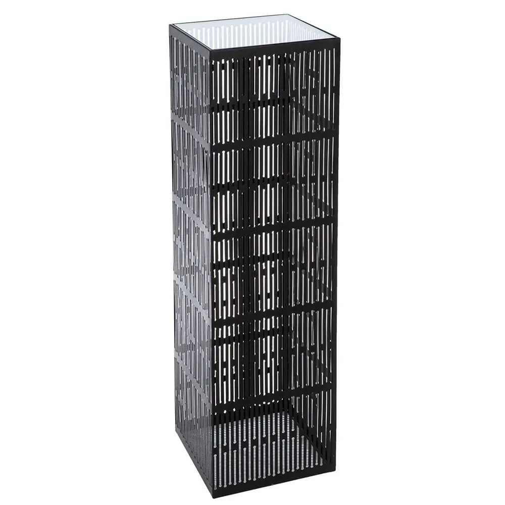 Bolivia Large Decorative Pillar - Black, Glass Metal