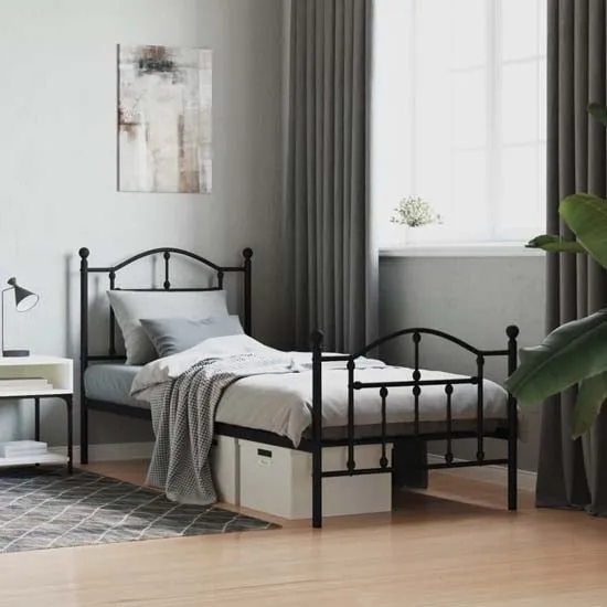 Bolivia Single Bed Frame - Black, Steel