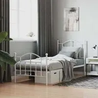 Bolivia Single Bed Frame - White, Steel