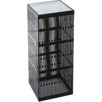 Bolivia Small Decorative Pillar - Black, Glass Metal