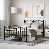 Bolivia Small Double Bed Frame - Black, Steel