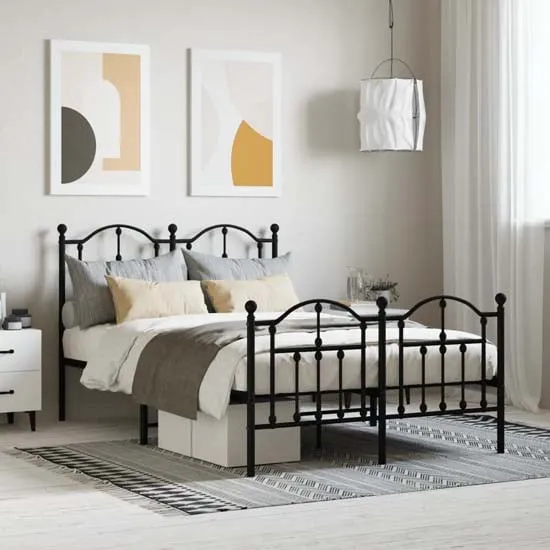 Bolivia Small Double Bed Frame - Black, Steel