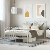 Bolivia Small Double Bed Frame - White, Steel