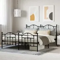 Bolivia Super King Size Bed Frame - Black, Steel