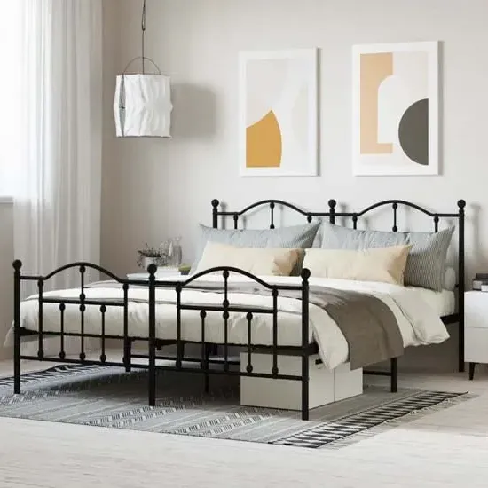 Bolivia Super King Size Bed Frame - Black, Steel